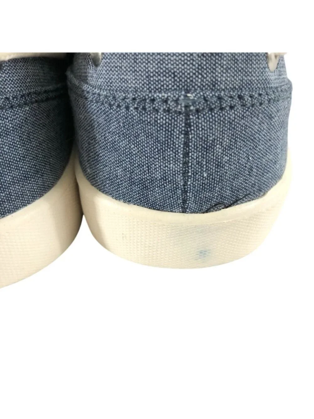 Crevo Mens Boat Shoes Blue Canvas Lace Up Size 8